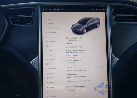 2016 Tesla Model X 75D/P100D/P90D z USA, uszkodzony, nr VIN 5YJXCBE43GFS00850